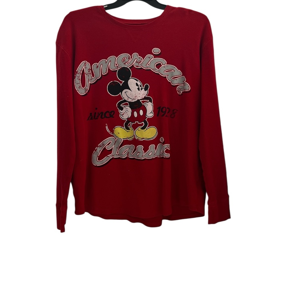 Disney Mickey Mouse Long Sleeve waffle knit shirt NWOT